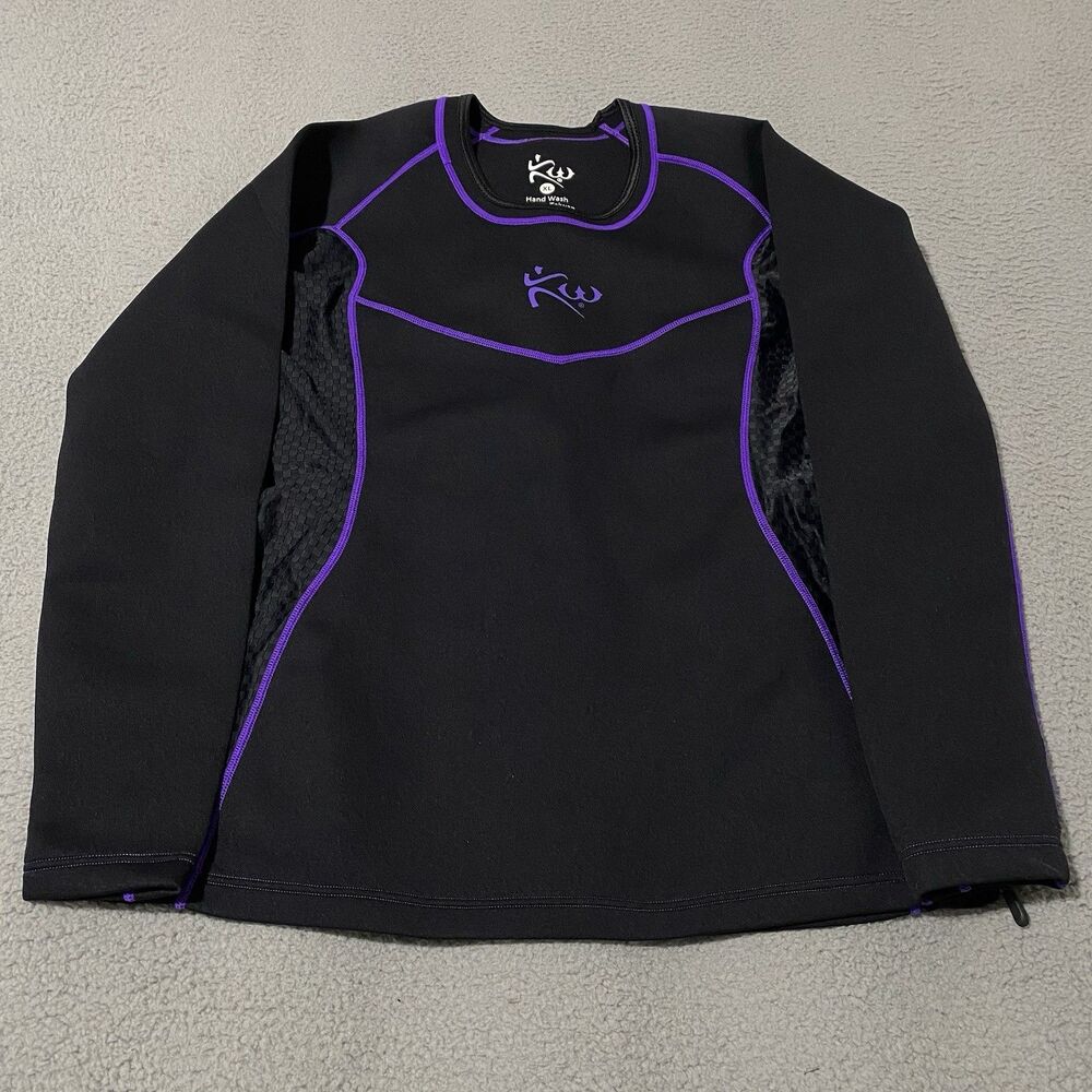 Kutting Weight V3 Sauna Shirt Women XL Black Neoprene Nylon Mesh Panels Side Zip